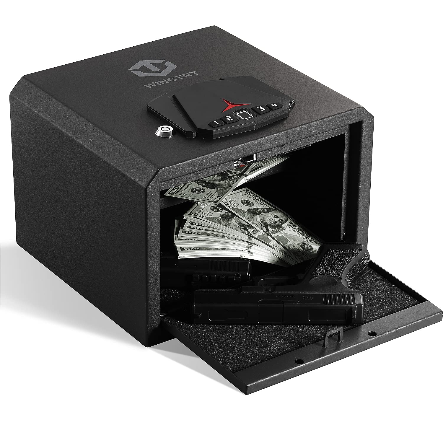 WINCENT Gun Safe, MultiFunction Five Gun Capacity Safe for Pistols