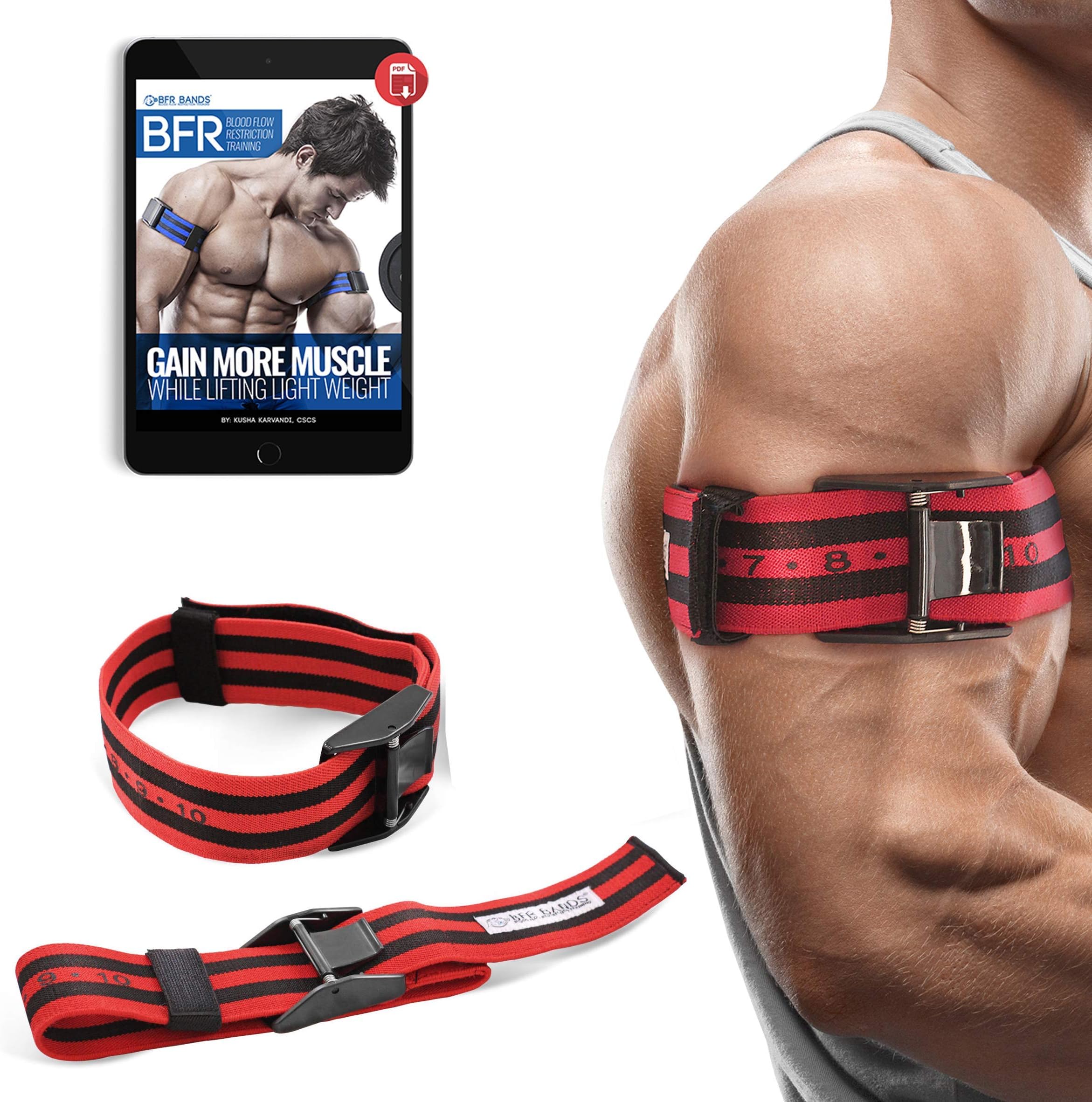 Blood Flow Restriction Bands, Exercise Straps for Occlusion Training, Gym Workout & Weight Lifting, Resistance Bands Help Increase Muscle Mass in Women & Men
