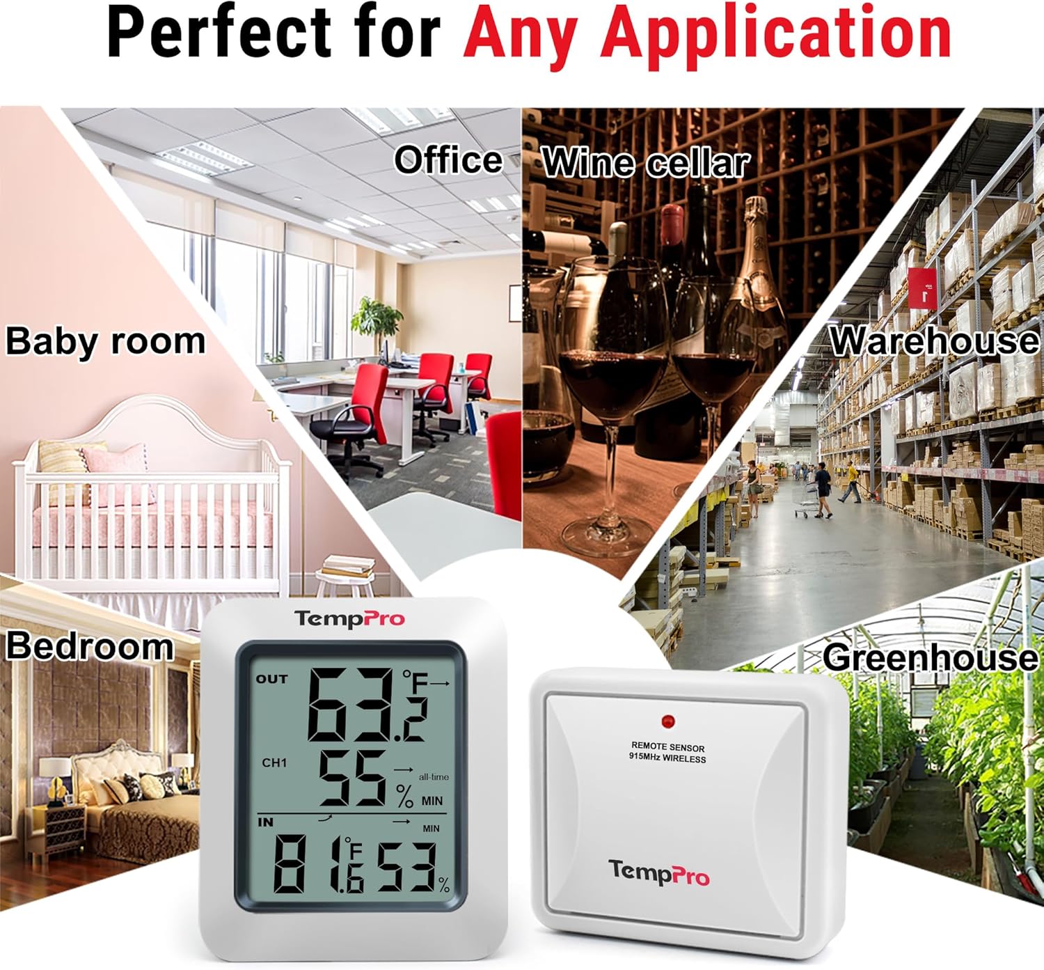 TempPro TP60 Digital Hygrometer Outdoor Thermometer Wireless Temperature and Humidity Gauge Monitor Room Thermometer with 500ft/150m Range Humidity Meter Temperature Indicators (Previously ThermoPro) - Image 7