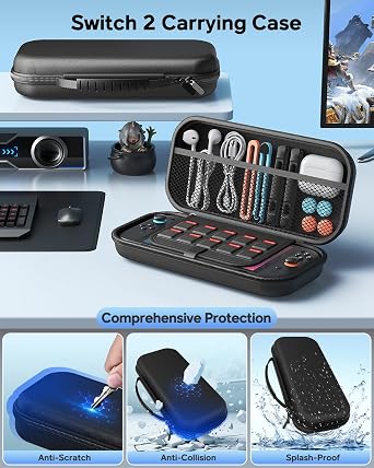 32-in-1 Accessories Bundle for Nintendo Switch 2,Family Games Kit: Carrying Case,Charging Dock for Joycon Switch 2 Controller,Tempered film,Steering Wheels,Grips,Protective Cover
