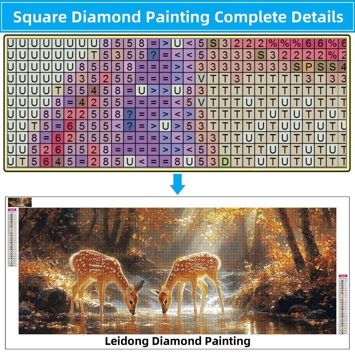 5D DIY Zestaw do malowania diamentowego jelenia Sika, strumień, diamenty, kryształowy ścieg krzyżykowy do dekoracji domu, pełny zestaw, diamentowe puzzle DIY dla dorosłych (60x150cm) 58Y-12459