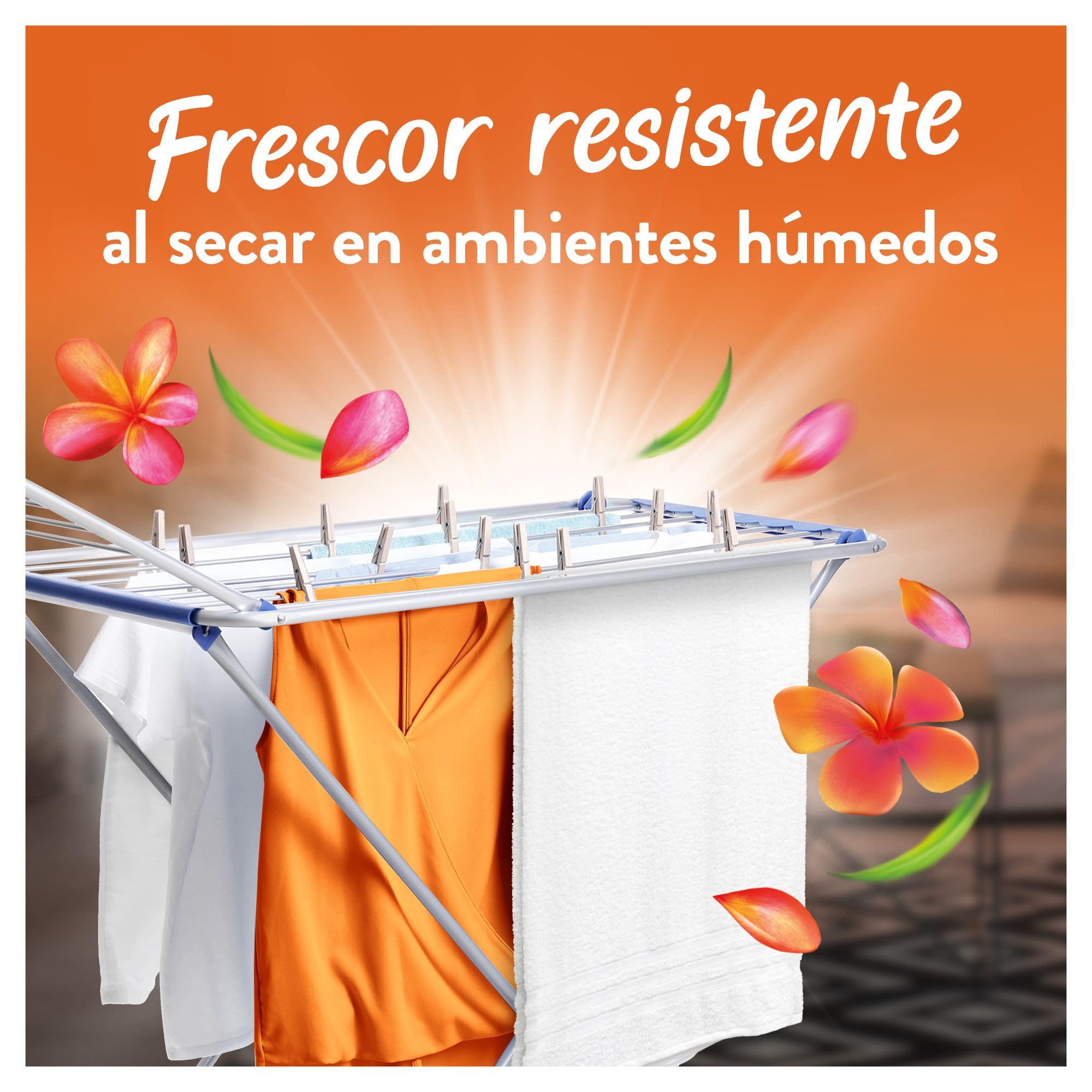 Lenor Aire Fresco Suavizante para ropa, 400 Lavados, Flores Tropical, 400 Lavados, Pack de 8, Frescor resistente al secado en ambientes húmedos o bajo el sol intenso