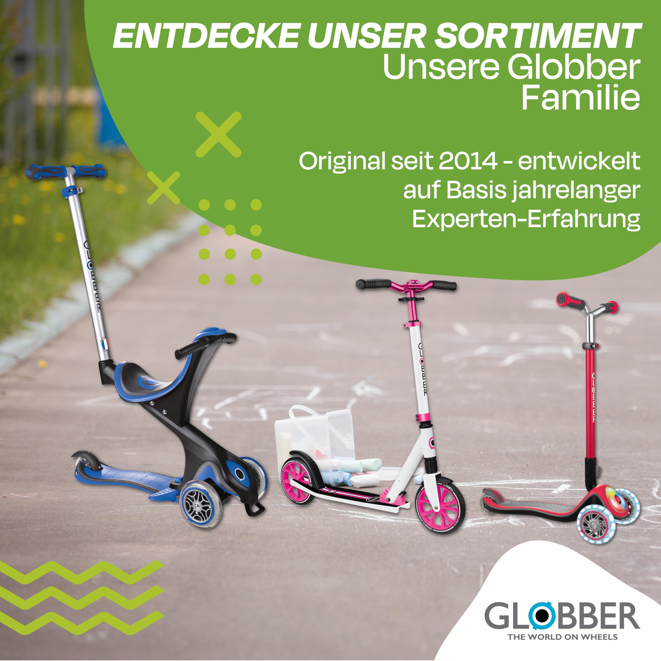 GLOBBER Primo Foldable Plus Lights Roller – Tretroller Kinder ab 3 Jahre - Scooter 120/80 mm - ABEC 5, 3-rädrig mit LED Rollen – höhenverstellbar