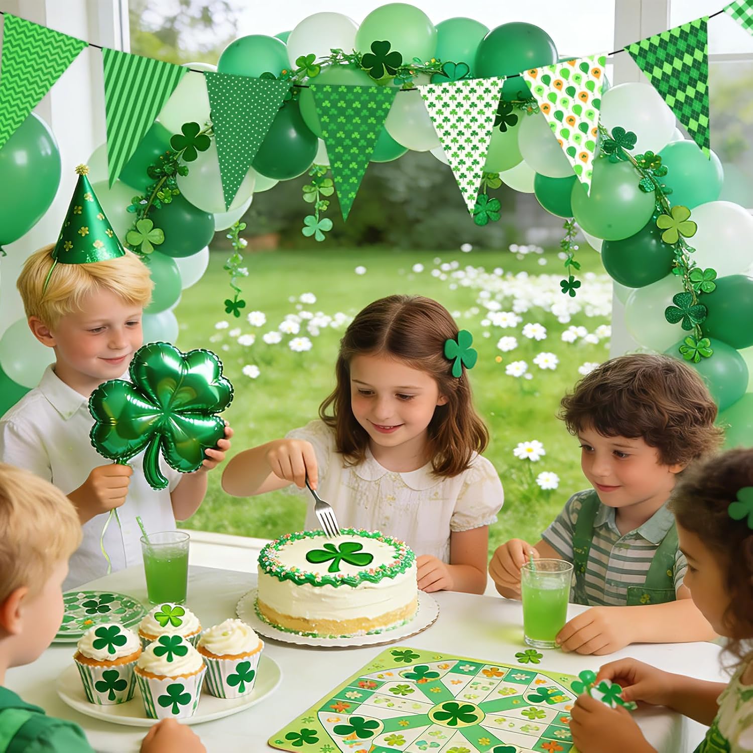 Green Fabric Squares 20x20 inch, 8Pcs St. Patrick's Day Shamrock Dot Stripe Fat Quarters Bundle White Green Irish Sewing Fabric for Sewing Quilting Patchwork Crafting Home Décor Handwork