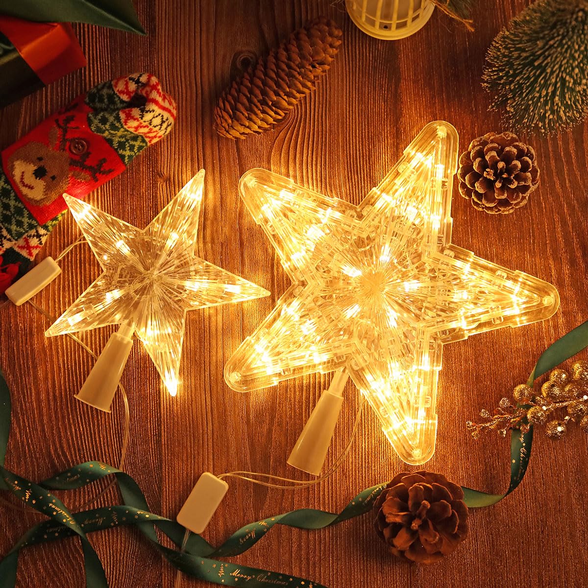 Amazon.co.jp: クリスマス オーナメント 星 クリスマス ツリートップ