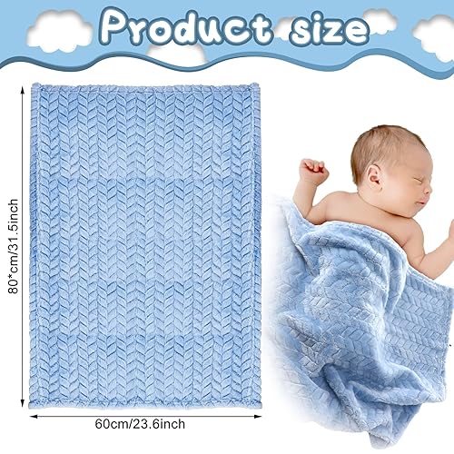 Miniatura 2 de 4 unidades de manta mullida para bebé, manta de bebé para niños y niñas, suave y cálida manta de recepción de bebé, manta de cama de bebé, manta de