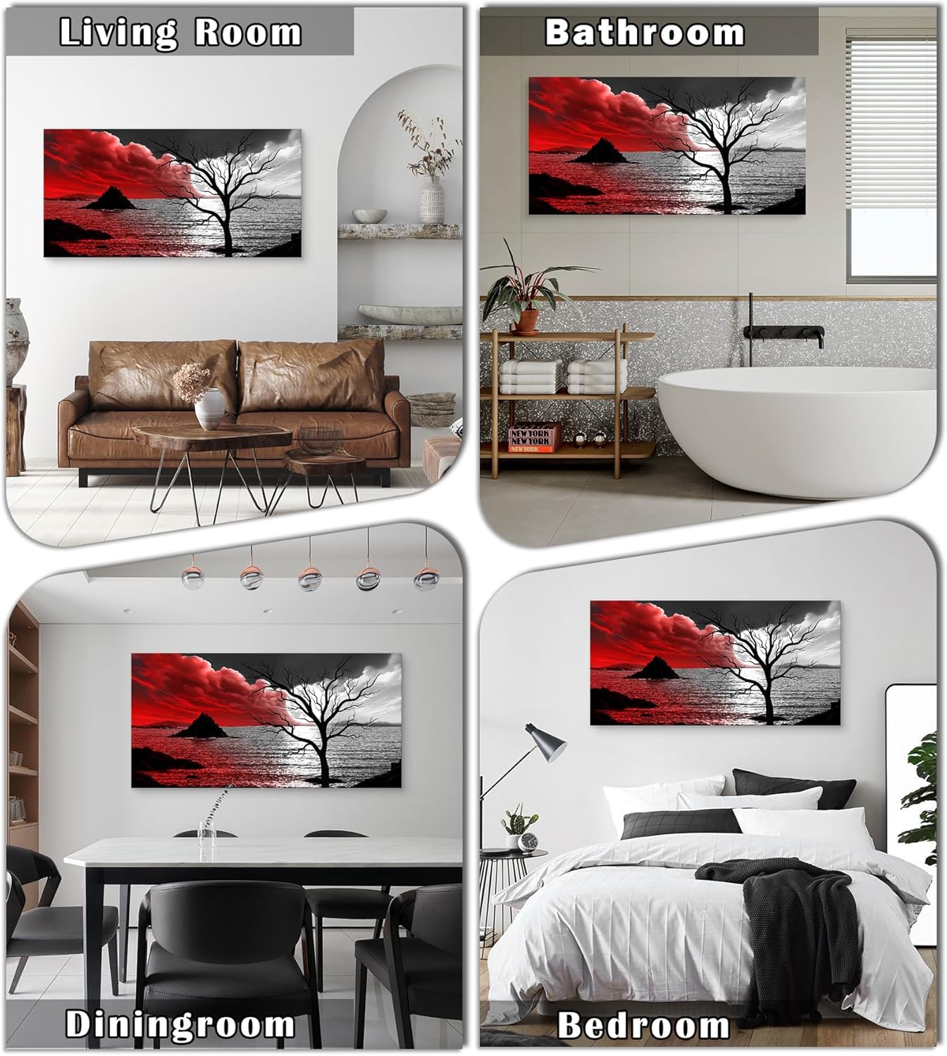 B0350 The Cloud Tree 1 Panels Modern Giclee Canvas Prints Artwork Abstract Seascape Paintings Reproduction Sea Beach Pictures Printed on Canvas Wall Art for Home Decorations Wall Decor