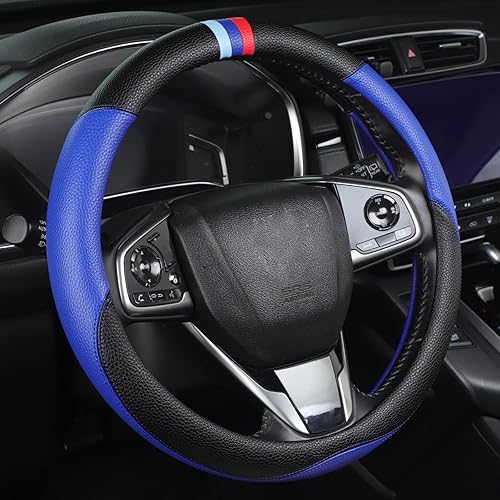 Funda personalizada para volante de automóvil para BMW X1, X2, X3, X4, X5, X6, X7, i3, i4, i5, i8 535i 740Li 335i M3 M4 M5 Z1 Z3 Z4 Z5 (azul)