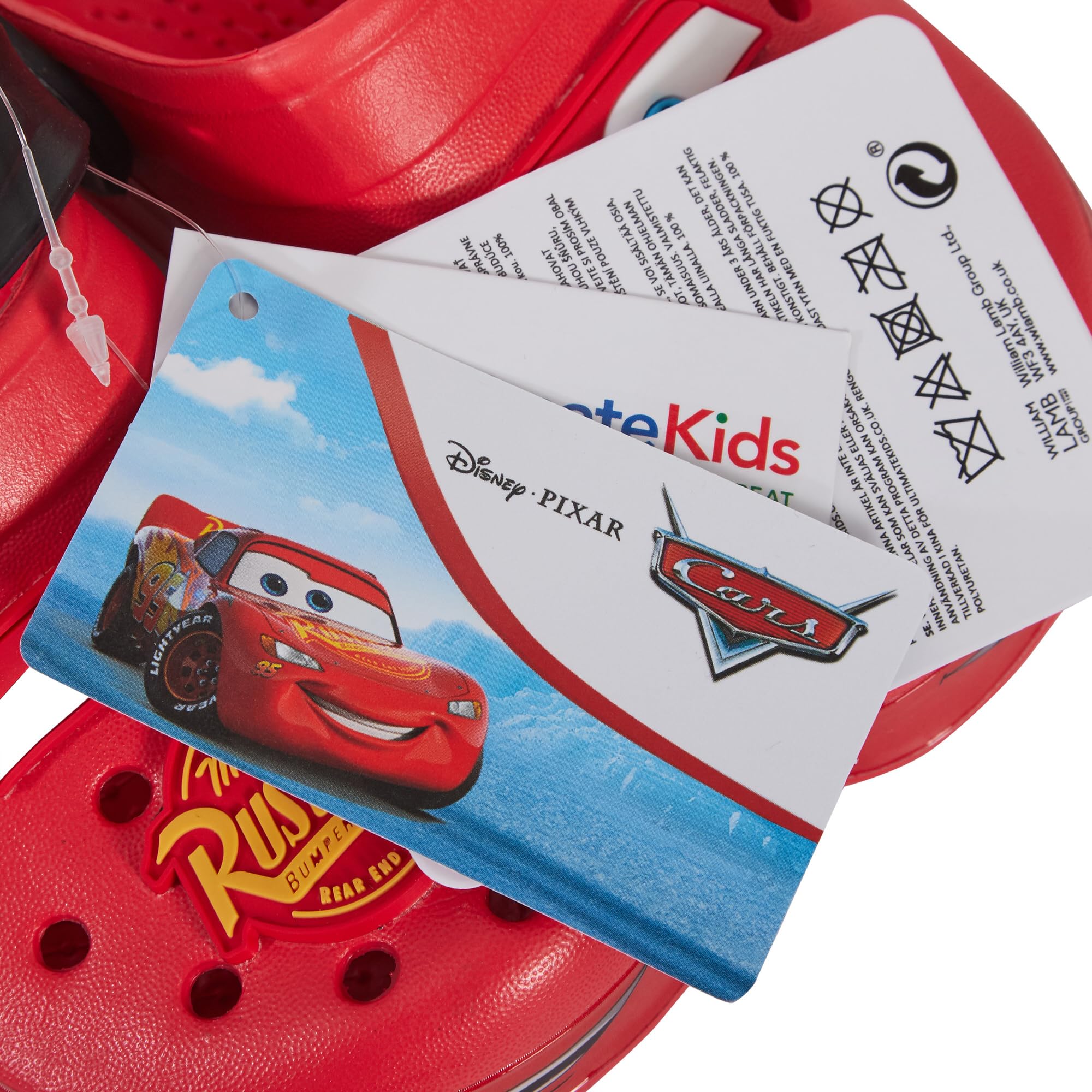 Disney Zuecos Cars para niños con Charms, Sandalias para niños, Deslizadores Lightning Mcqueen con Correa de Tobillo, Zapatos de Playa.