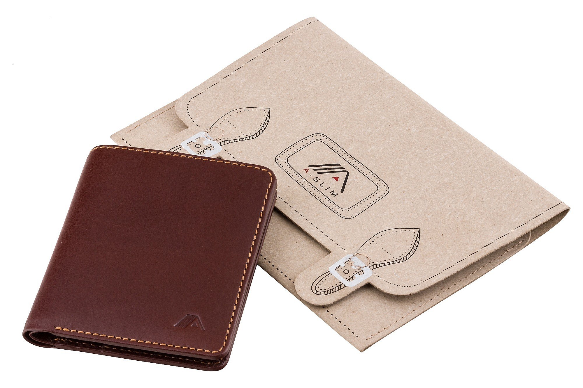 A-Slim Porte-monnaie en cuir Smart RFID Portafoglio sottile da uomo Portafoglio per bankonote e contanti La fente peut être scannée ultérieurement pour obtenir le consentement au paiement