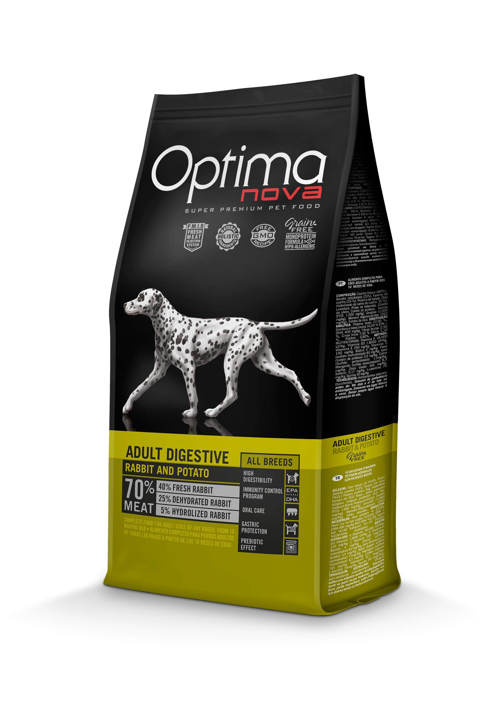 Optima Nova Adult All Breeds Digestive Rabbit & Potato Grain Free 12000 g