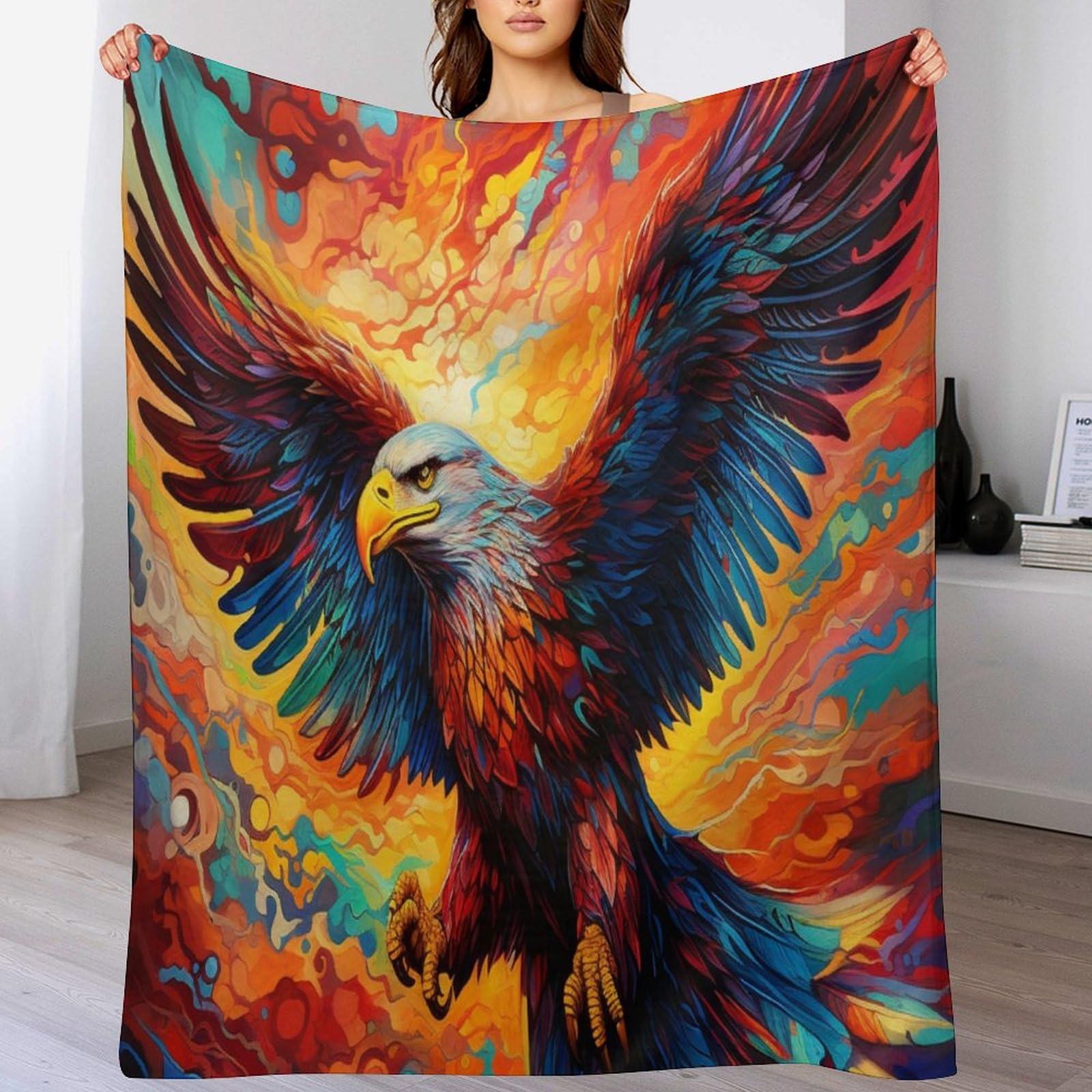 Manta de franela Eagle para sofá manta multiusos cuatro estaciones 140 x 180 cm
