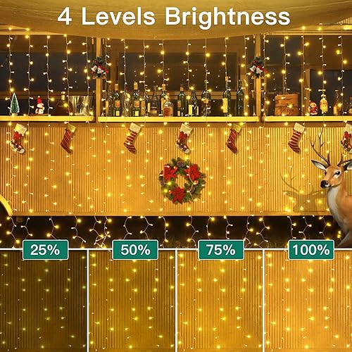 Miniatura 7 de Luces de Navidad de 197 pies, 600 LED, 8 modos de luces impermeables para exteriores con control remoto y temporizador, tira de luces LED blancas