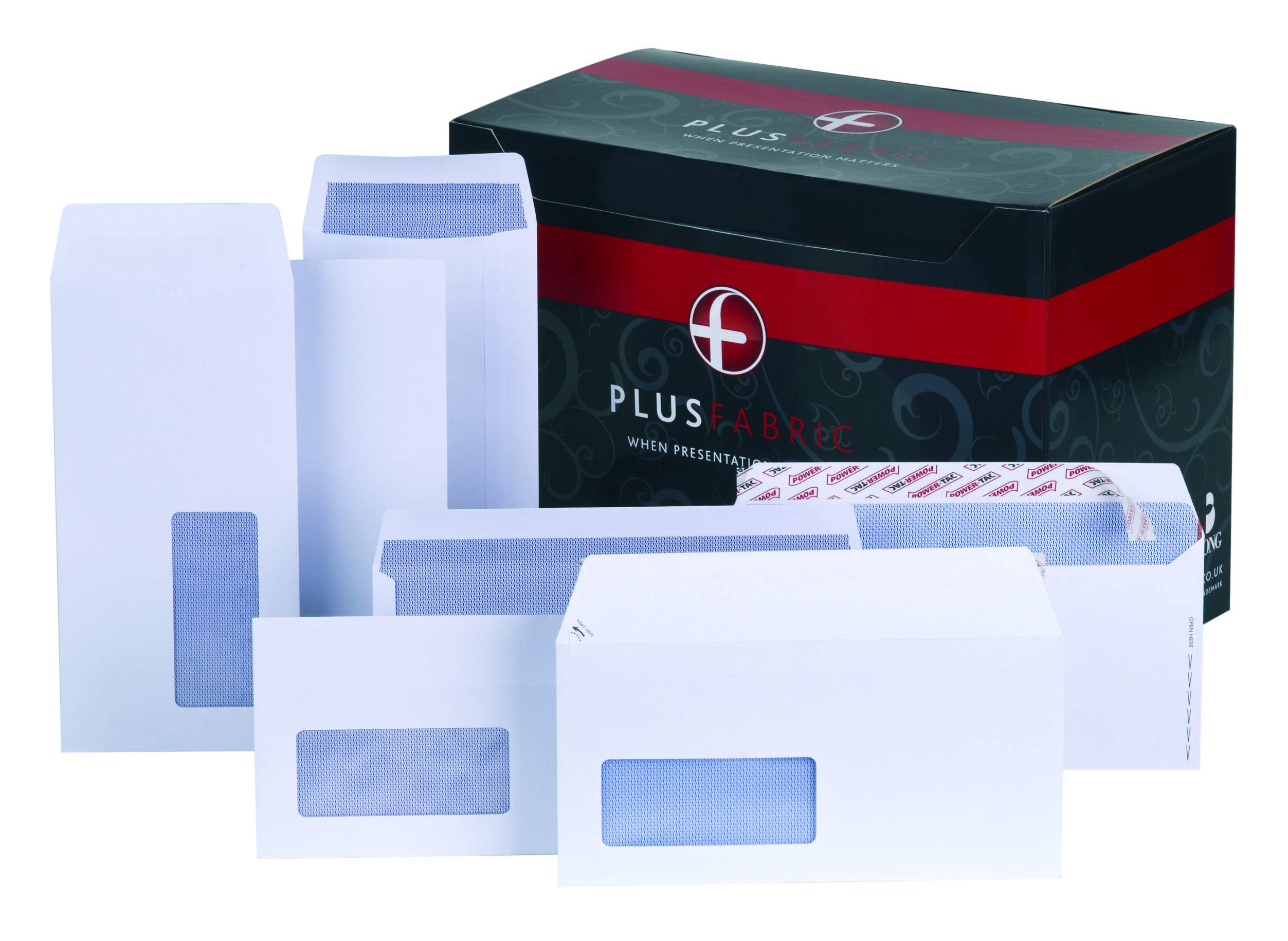 Plus Fabric Lot de 500 enveloppes à patte autocollante 110 g/m² Blanc Format DL