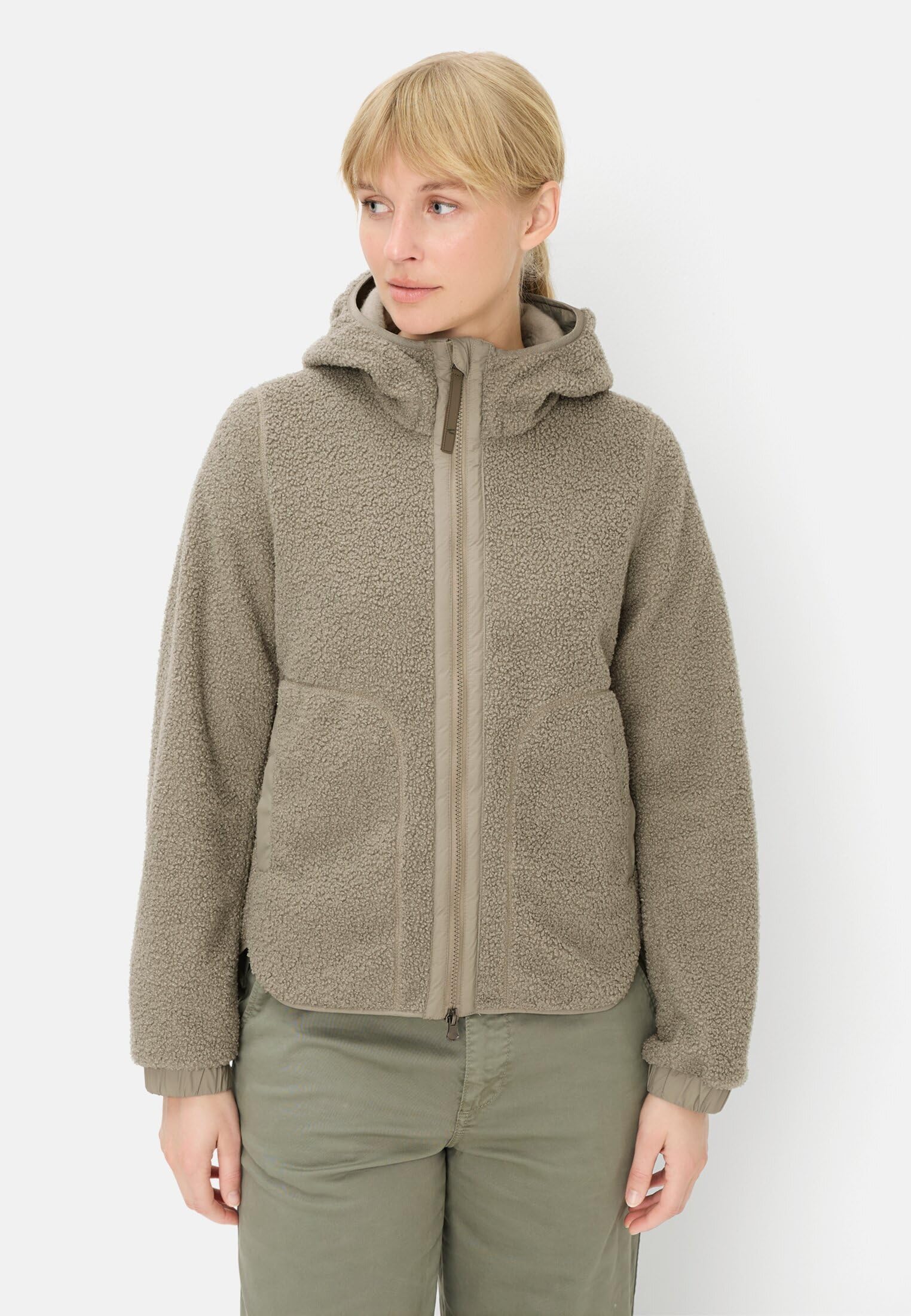 camel active Damen Polar-Fleecejacke mit Fester Kapuze