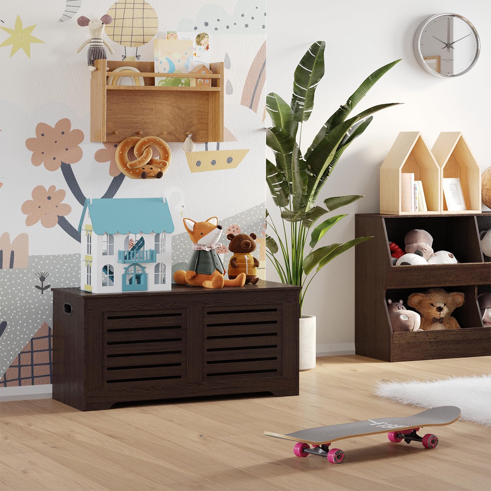 Amazon.com: DINZI LVJ Storage Chest, 39.4”Wooden Toy Box with 2