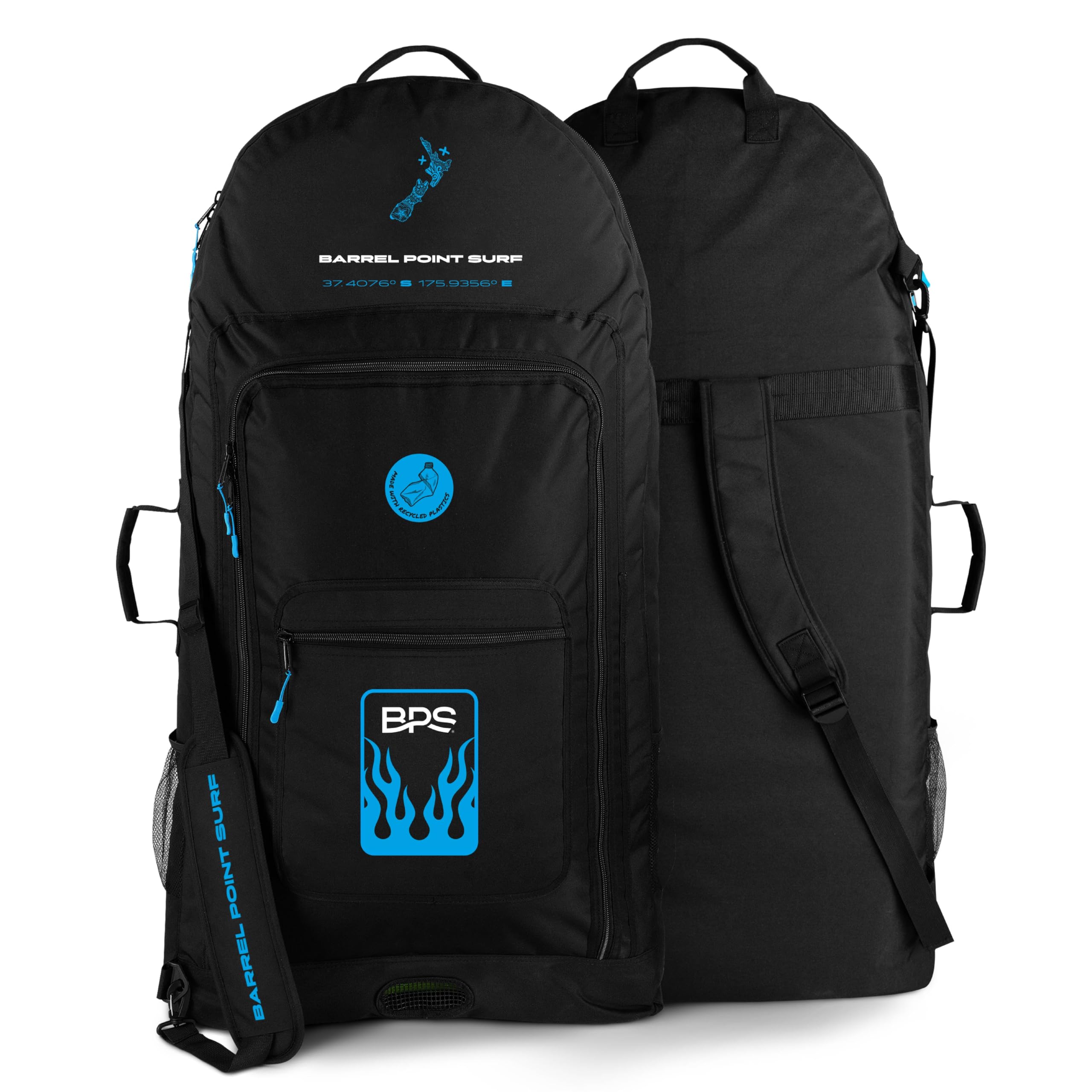BPS Bolsa de bodyboard de Nueva Zelanda con capacidad de 2 a 3 tablas, hecha de plásticos reciclados, ayuda a eliminar los residuos de vertederos y océanos