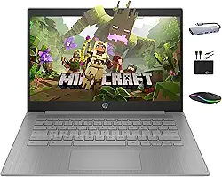 HP Computador Portátil Premium Chromebook 14" Hd Para Estudantes E Negócios, Processador Celeron N4120 Quad-Core, 4 Gb De Ram, 564 Armazenamento (64 Memória Interna + 500 Extensão), Webcam, Bateria