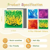 Vista 8 de Art3d Azulejos de Piso Sensorial Líquido 30 x 30 cm, Piso de Baile para Sala de Juegos Cuadrado, Colorido, Juego de 4 Azulejos