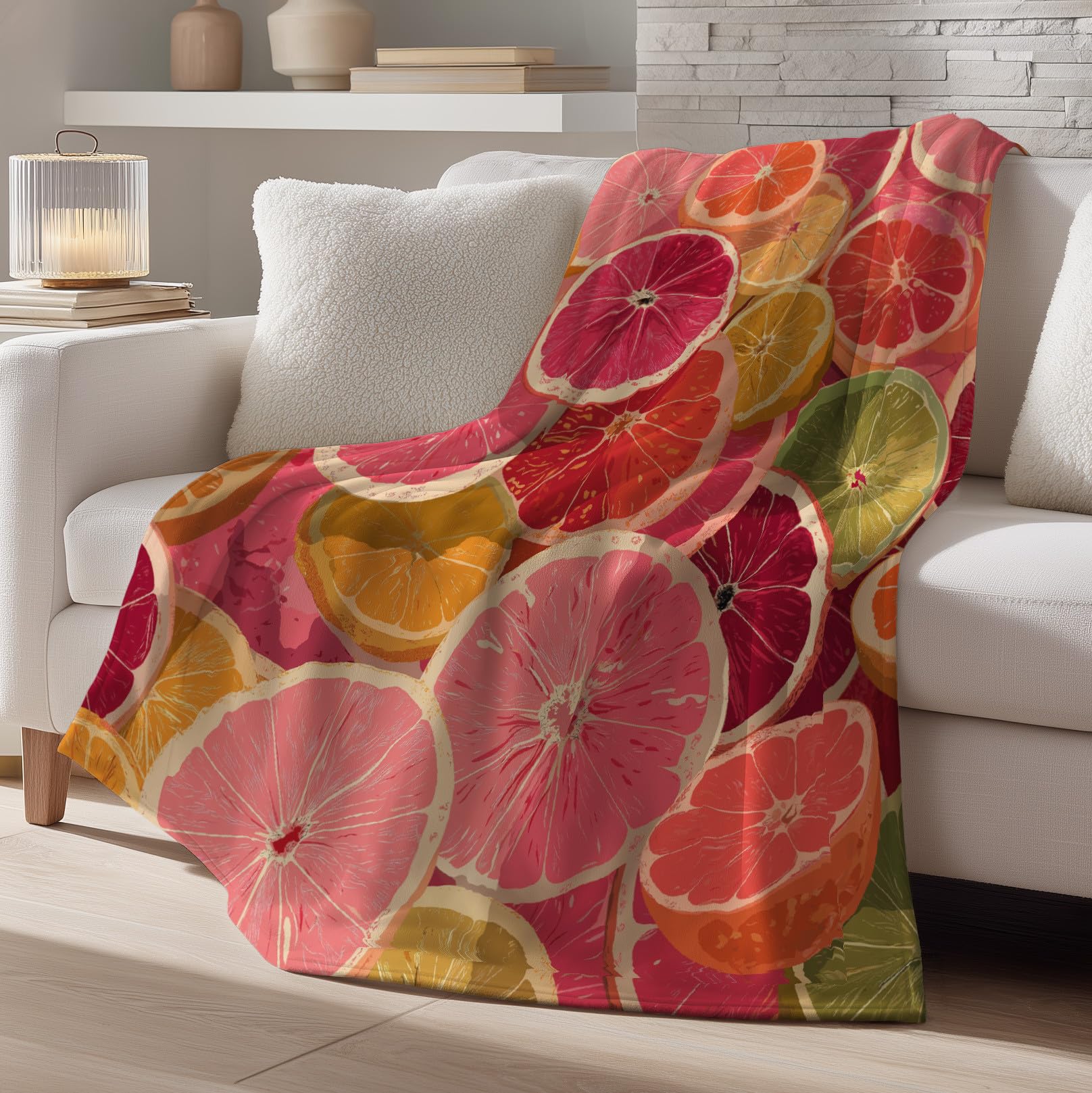 Genérico Manta de Franela Invierno para Sofá y Sillón 220 x 270 cm - Cobijas de Regalo para Mujer y Hombre - Verano Cítricos Limón Fresco Decorazione Della Casa - Rosa Manta Grande