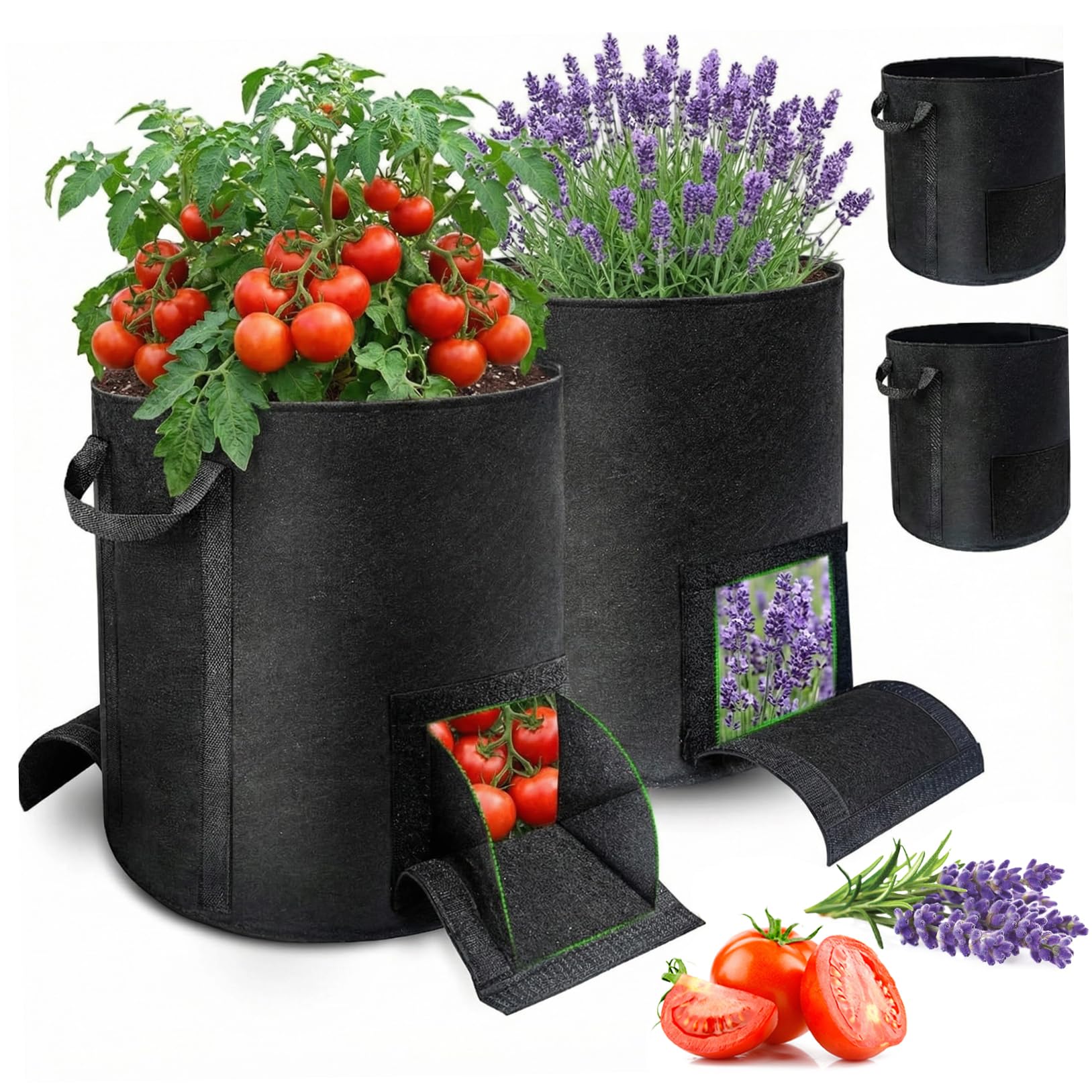 Bolsas de cultivo de patatas de tela no tejida ultrarresistente con asas reforzadas