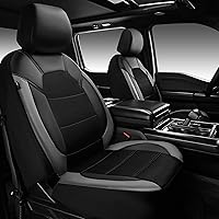 Vista 18 de CAR PASS Fundas de cuero para asientos delanteros solamente, con fundas de asiento delantero de malla de aire, transpirables, fundas de asiento