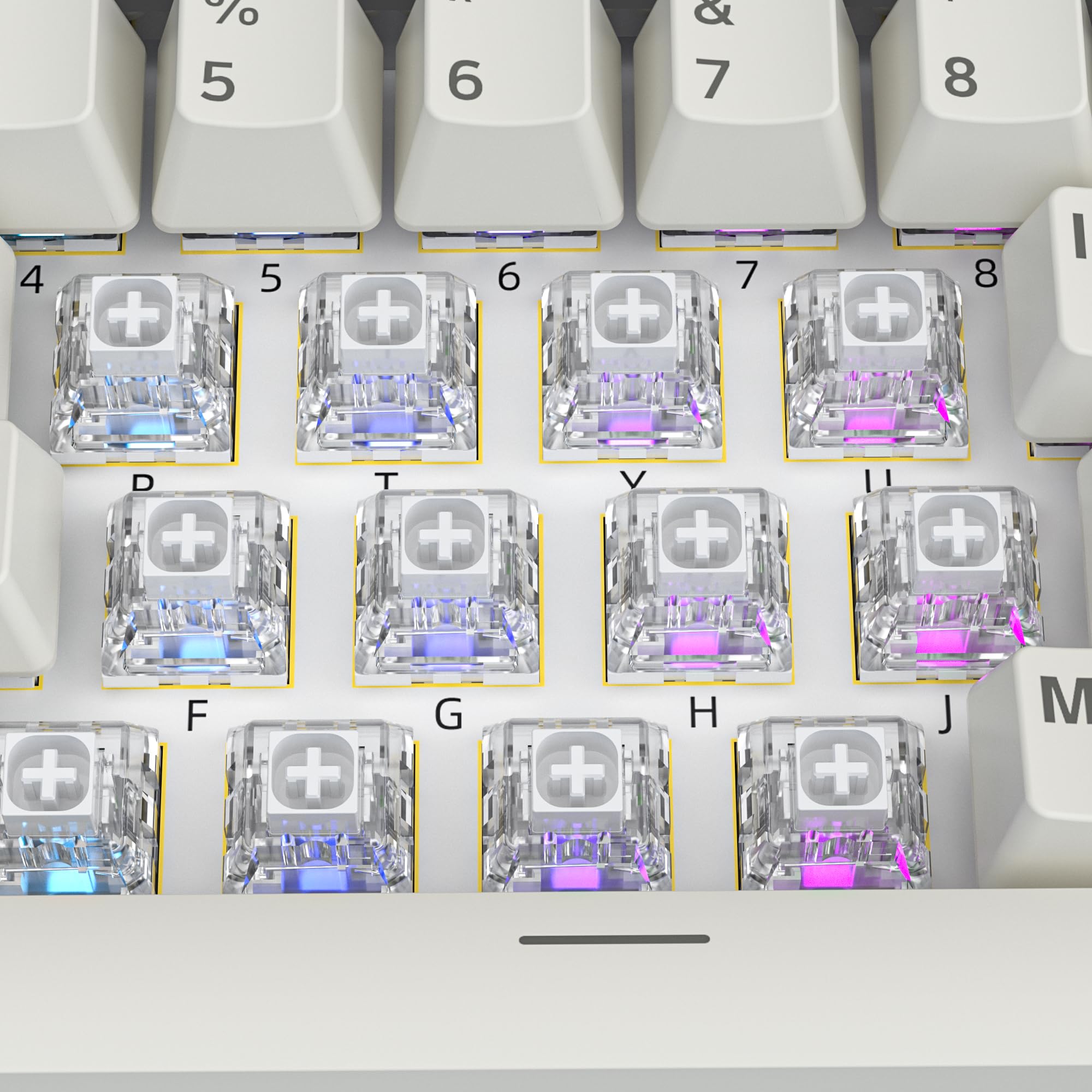 Kailh Box Switch biały do mechanicznej klawiatury gamingowej, 3-biegunowy montaż na płycie/RGB/SMD, wodoodporny przełącznik dźwigniowy MX (108 sztuk, biały)