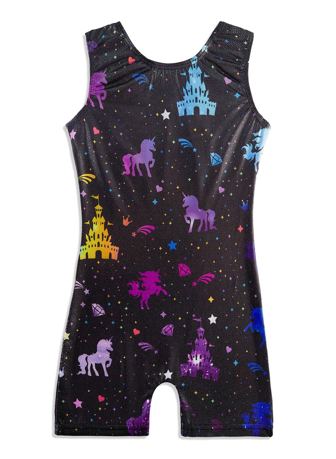 Leotards for Girls Gymnastics Unicorn Sparkly Pink Biketards Stars Rainbow Clouds