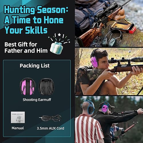 Miniatura 6 de ZOHAN EM054 Electronic Ear Protection for Shooting Range with Sound Amplification Noise Reduction, Ear Muffs for Gun Range