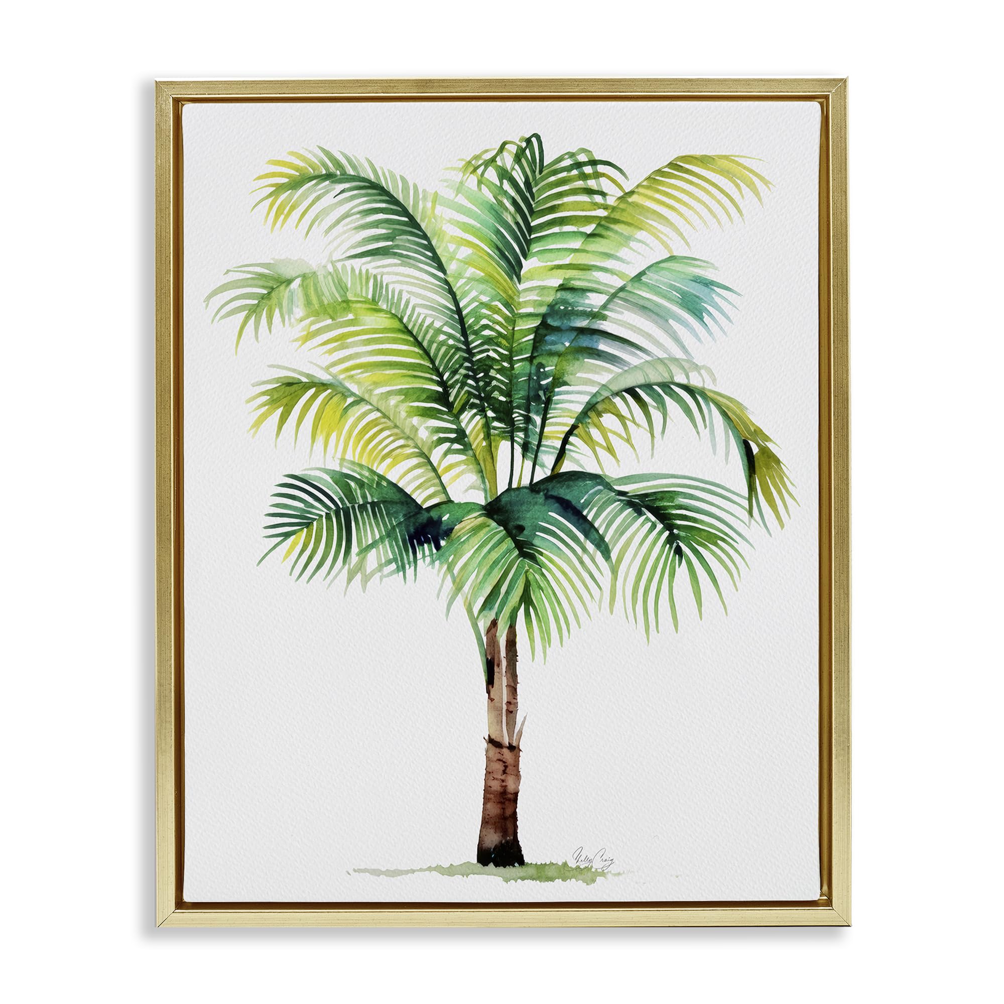 'Breezy Fronds Palm'| Floating Frame Canvas Art