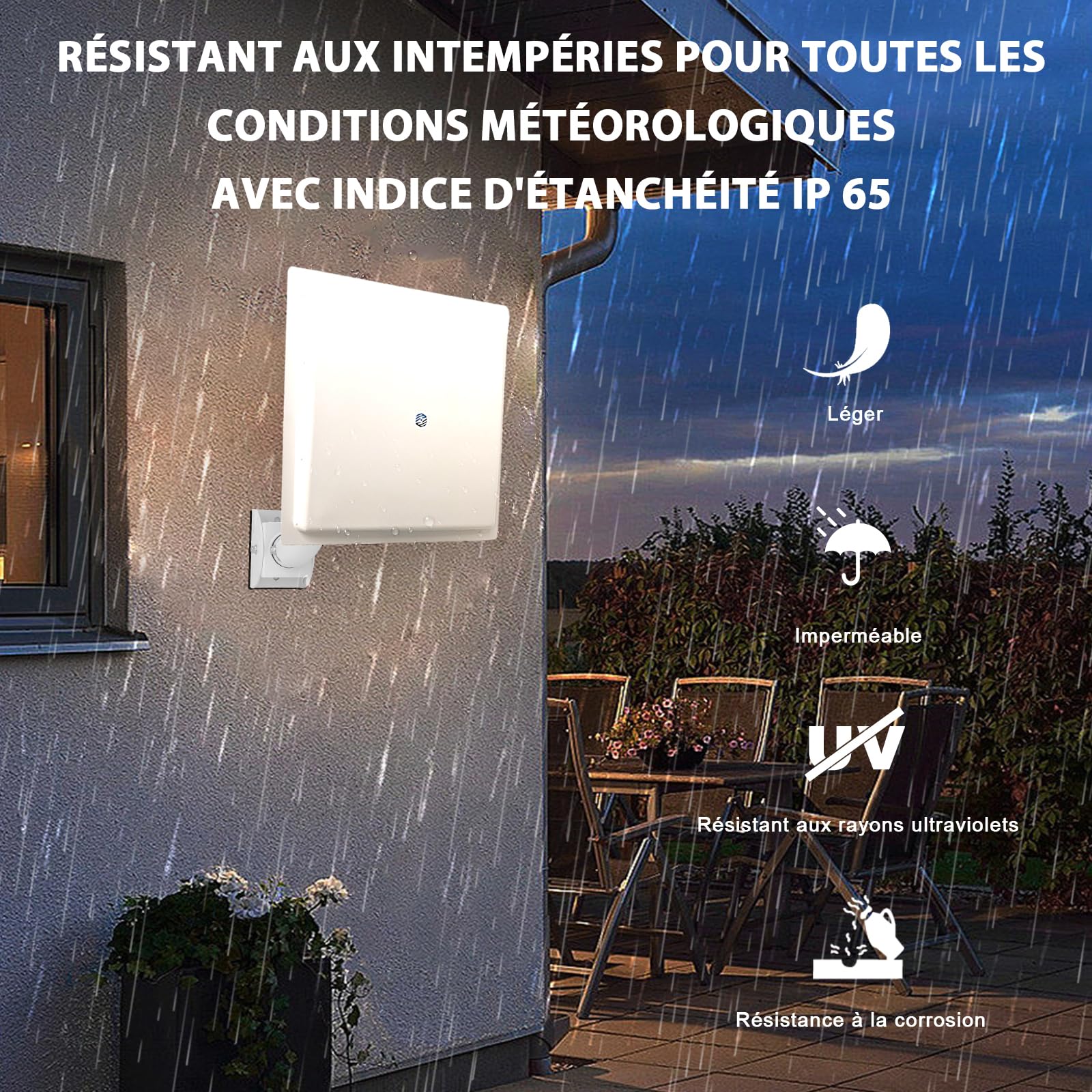 Maswell Antenne extérieure 8 x 8 MIMO 4G LTE 5G, 600-8000 MHz, antenne externe à gain élevé 10 dBi avec câble coaxial professionnel équivalent LMR240 pour T-Mobile, Verizon, AT&T, WiFi 7 Ready