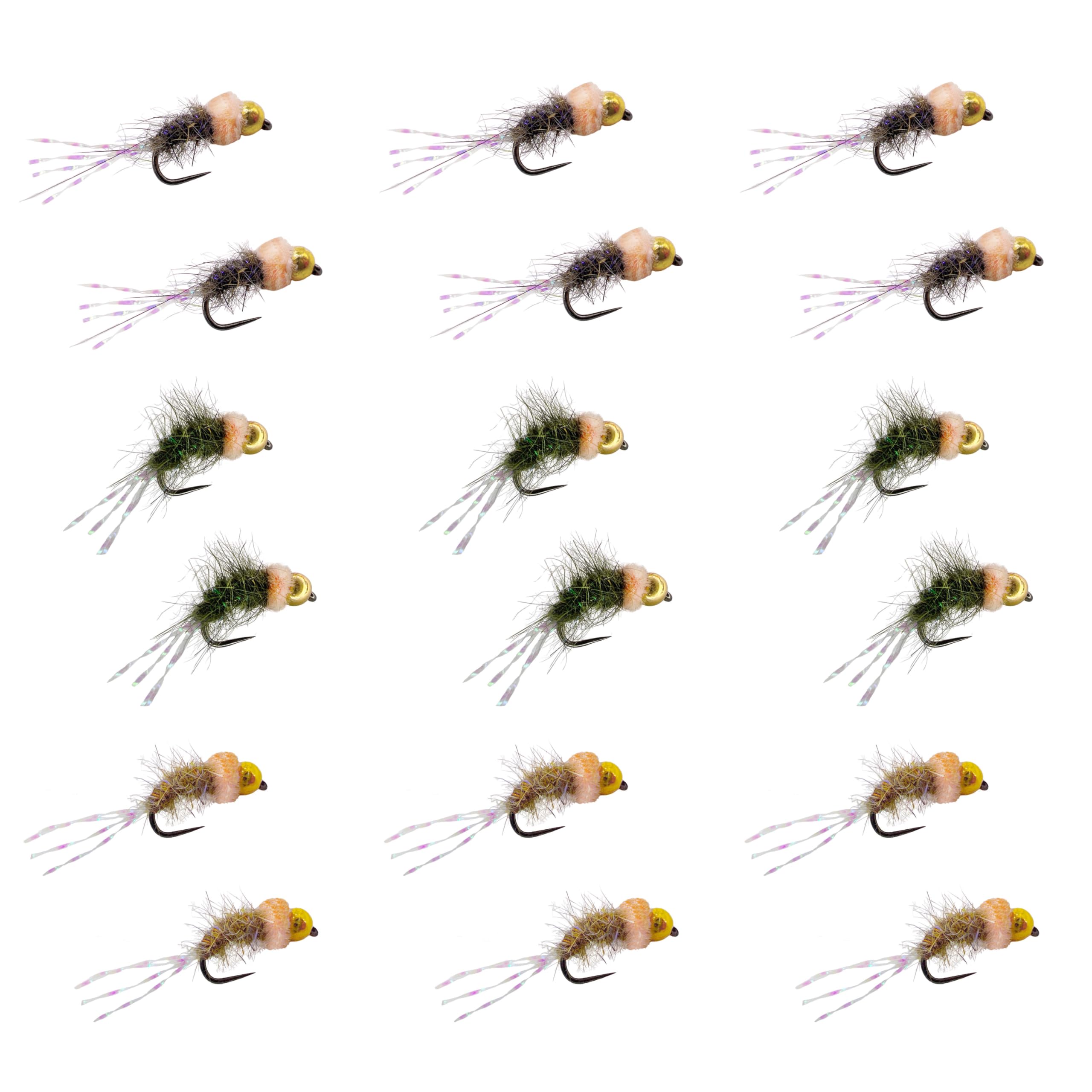Pink Squirrel Fly Assortment - BH Wet Fishing Flies for Steelhead Trout, Salmon, Panfish, Bluegill