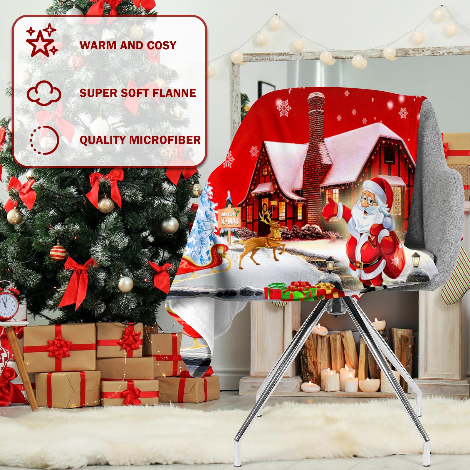 Christmas Reversible Flannel Blanket for Children Children, Teens, Adults - Image 2