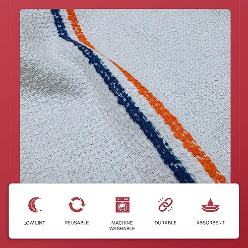 Miniatura 2 de Angel-in-Armor - Trapos de rizo a rayas blancas (16 x 19 pulgadas)  Caja a granel de 4 libras de toallas de limpieza de algodón  Terry reutilizable,