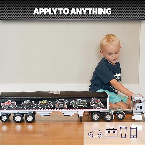 Miniatura 5 de Monster Jam Trucks - Juego de 15 calcomanías de camión monstruo, incluye Grave Digger El Toro Loco Max D Zombi Megalodon Dragon Soldier Fortune Mutt