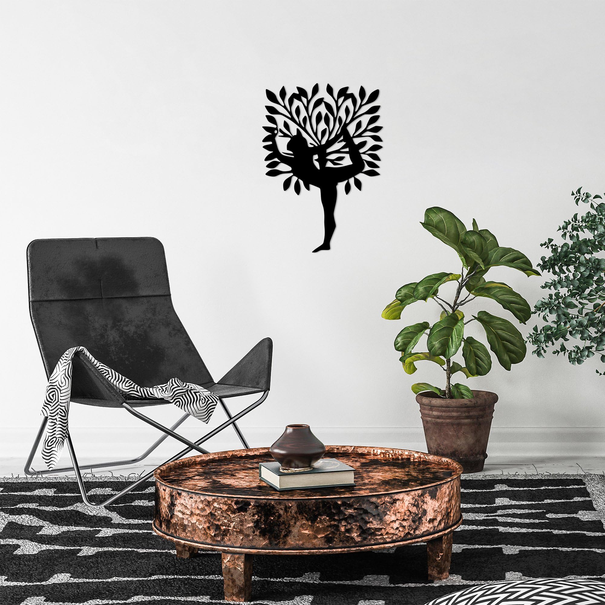 Stylish Black Decorative Metal Wall Accessory, 50 x 70 cm, 100% Metal, 1.5 mm Thickness, Perfect for Home Decor and Modern Spaces