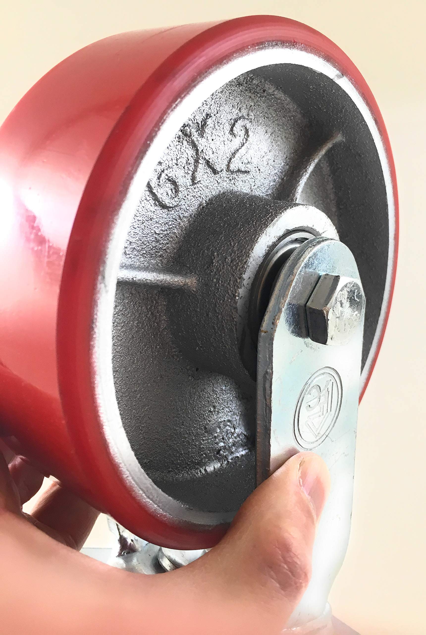 thumbnail: Foghorn Construction 6" Zwenkwielen Set - 4 Stuks - Met Remmen - Zwaar Belastbaar