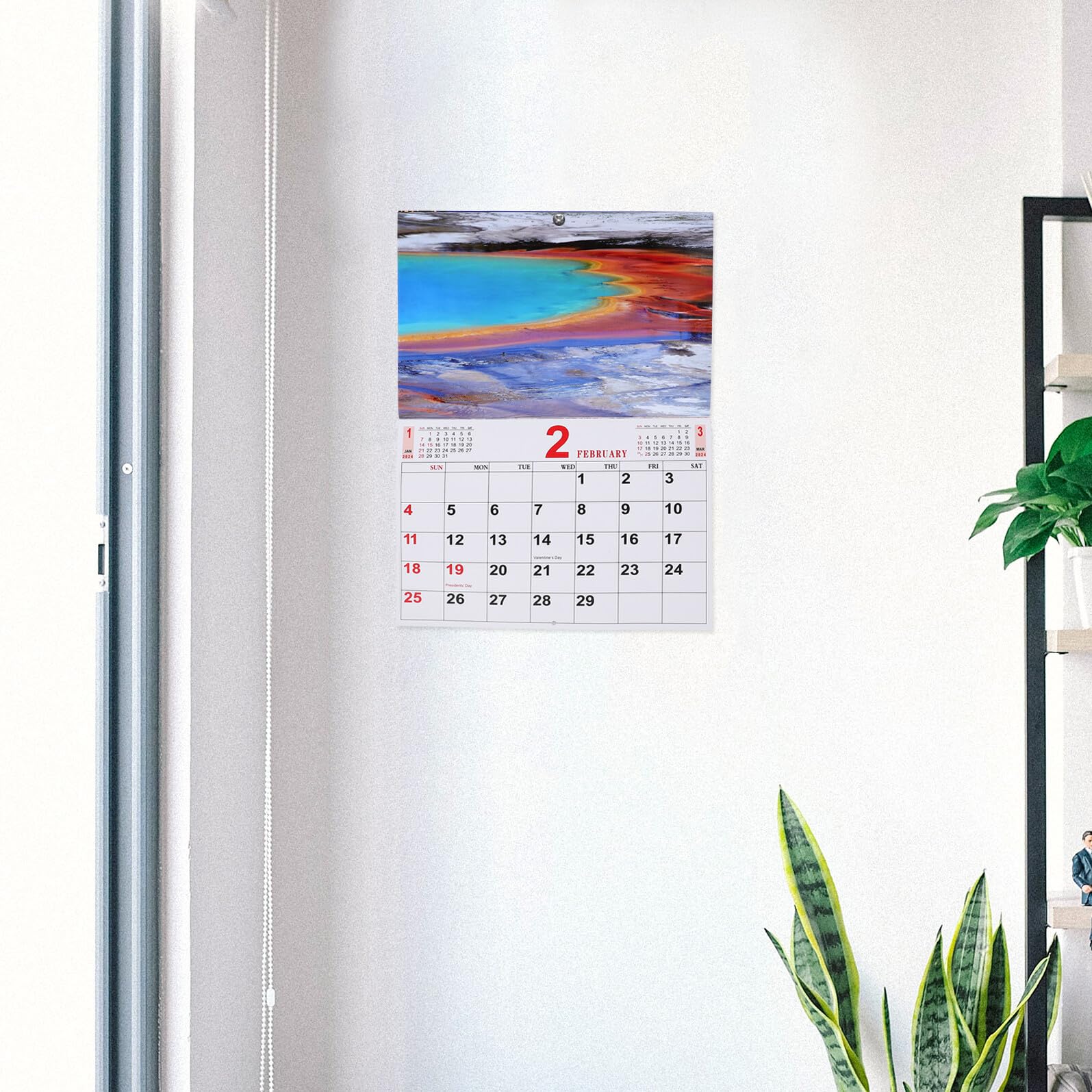 MAGICLULU Wandkalender Bürobedarf Wandkalender Minikalender Fotokalender 2024 Querformatiger Großer Kalender 12 Monats Kalender Für Erwachsene