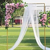 Vista 10 de Arcos de boda de 10 x 20 pies para ceremonia, soporte cuadrado de arco de globos de metal, soporte de telón de fondo para arco de boda para bodas