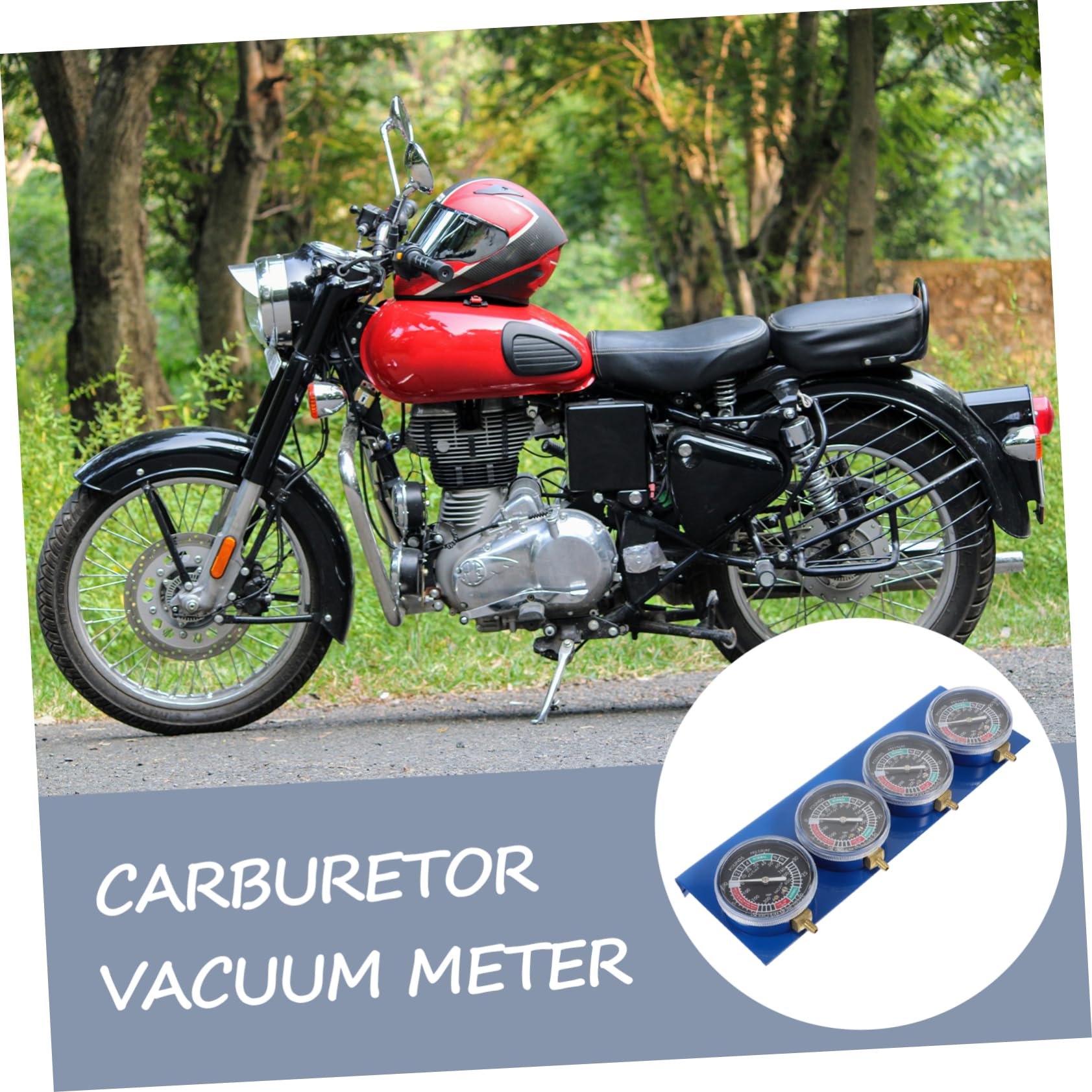Ciieeo Manomètre à Vide 4 Cylindres Kit Complet Réglage Carburateurs Moto Outil Diagnostic Automobile Entretien