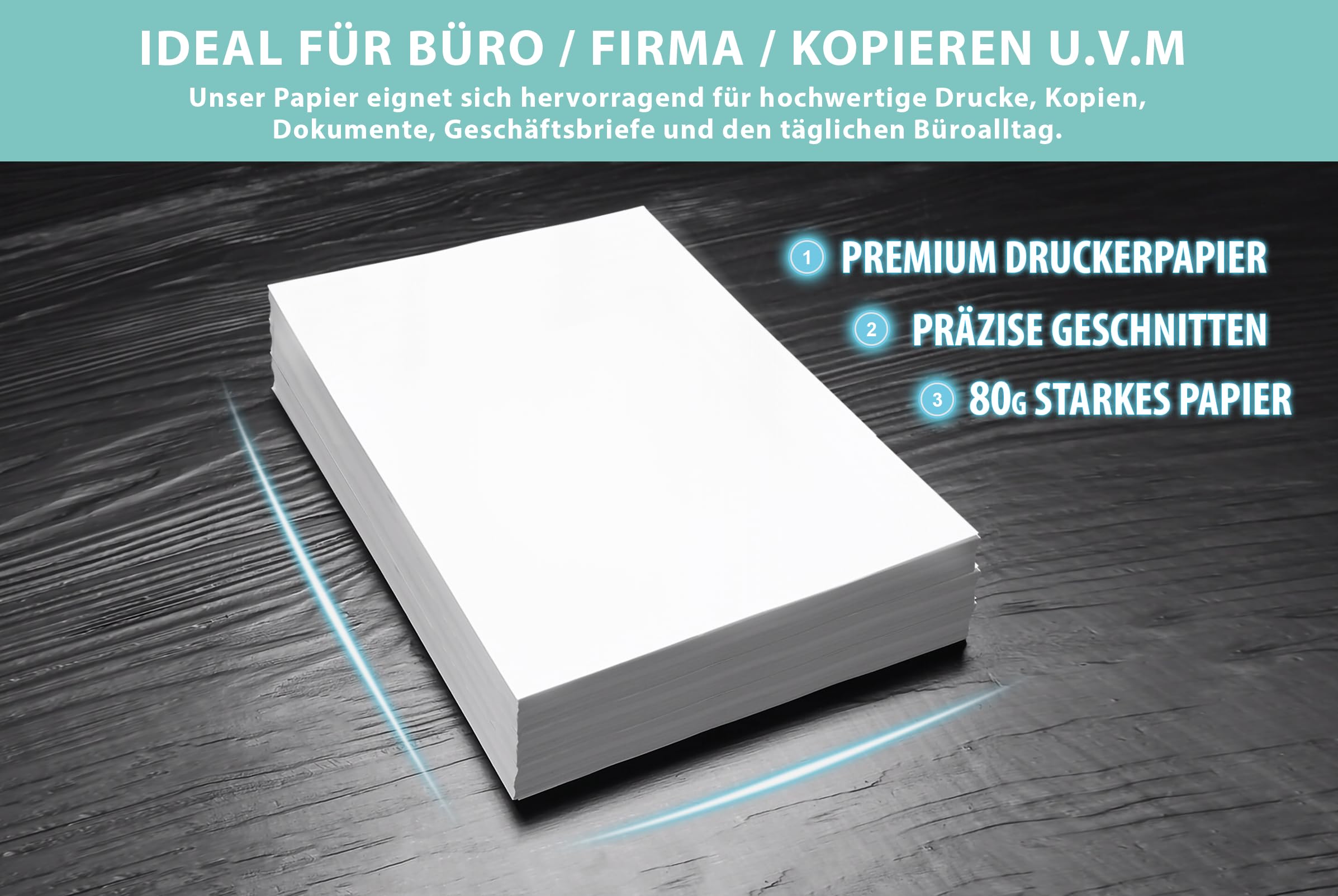 Papier do drukarek 80 g biały – DIN A5-500 arkuszy 14,8 x 21 cm – papier premium czysta biel – papier do kopiowania, drukarka laserowa i atramentowa do uniwersyteckiego, idealny do biura i
