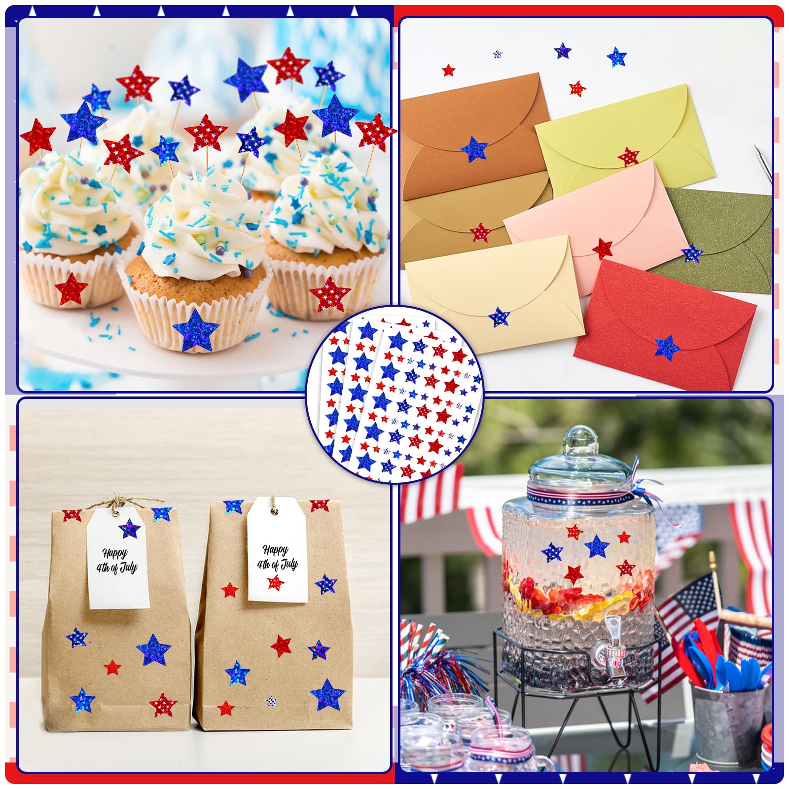 1440 Pieces Star Stickers for for Boys Girls, Self-Adhesive Foil Star Metallic Stickers for Incentive Chart Red White Blue Patriotic Star Stickers for DIY Crafts Scrapbooking School Office Supplies - Image 6