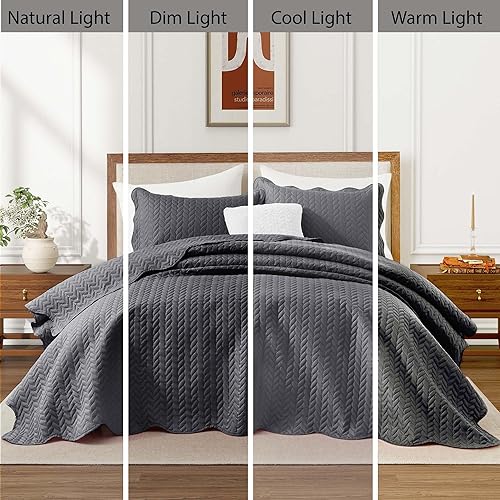 Vista 34 de IR Imperial Rooms - Juego de colcha individual (68 x 86 pulgadas) + 1 funda de almohada (20 x 26 + 2 pulgadas), 2 piezas, ligera, reversible