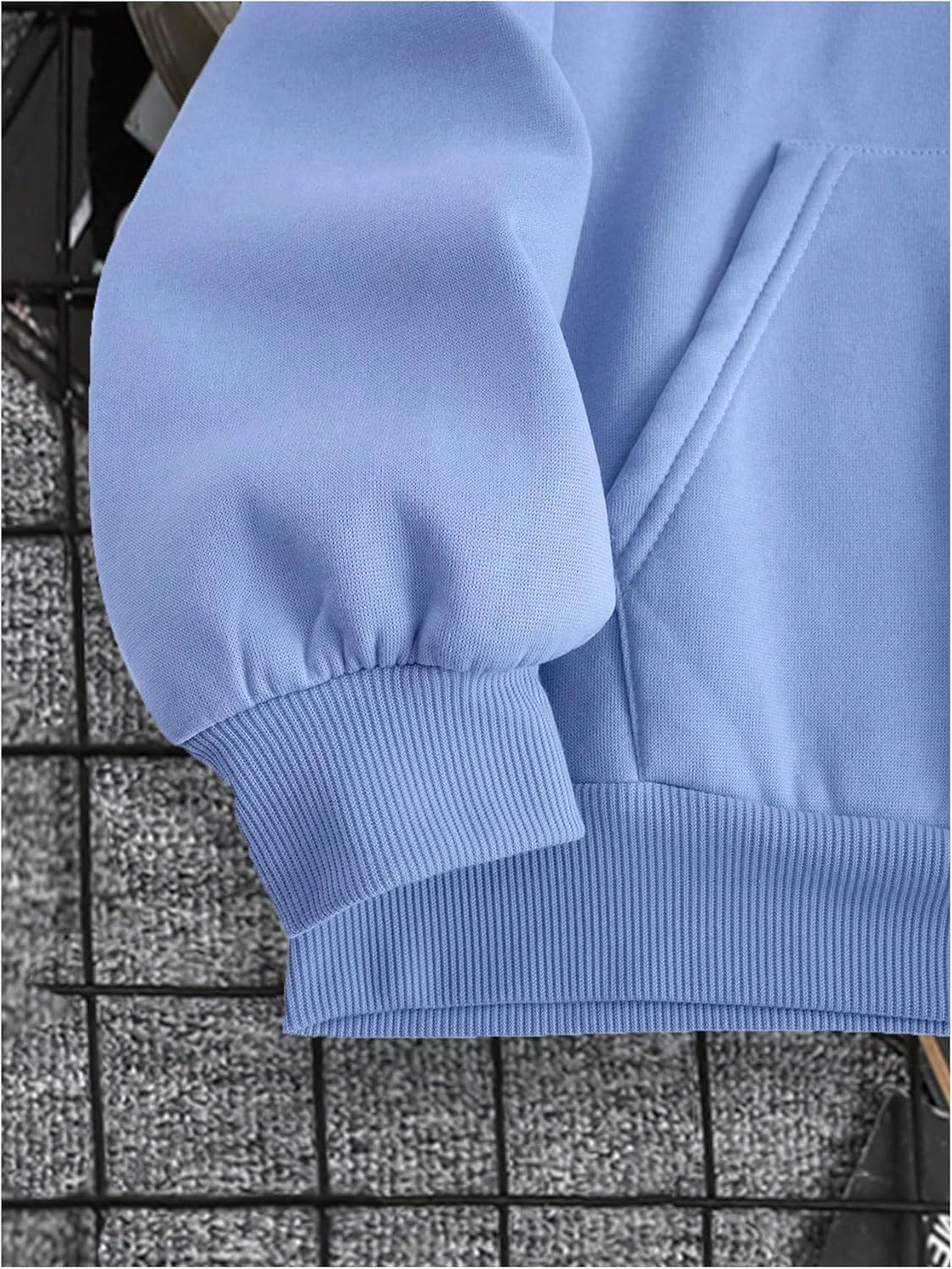 SHENHE Men's Graphic Print Oversized Hoodie Long Sleeve Casual Pullover Sweatshirts Blue X-Large - Image 4