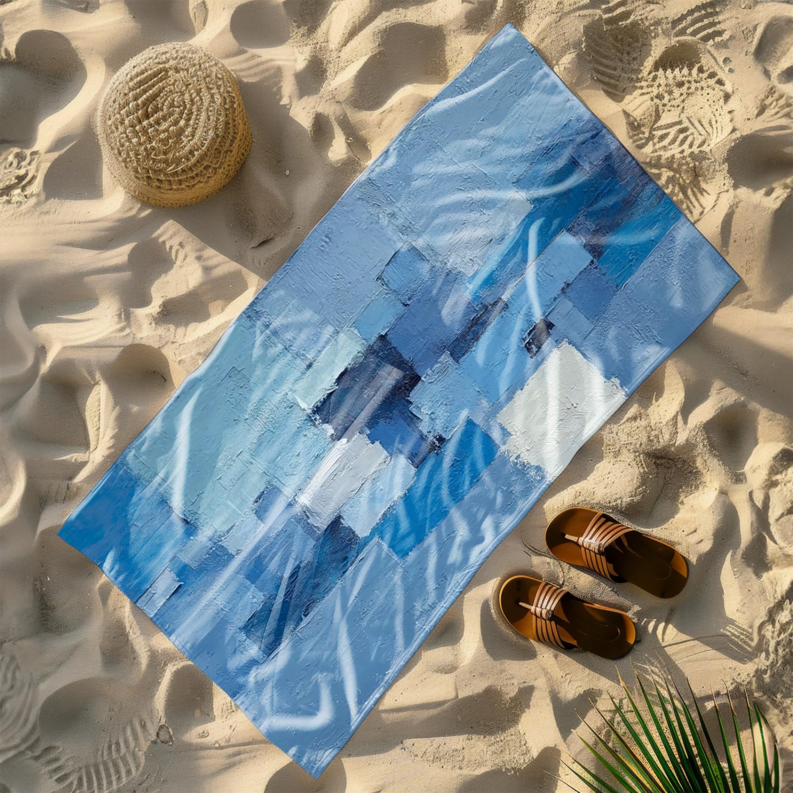 Générique Serviette de Plage 90X180 Modèle Bleu