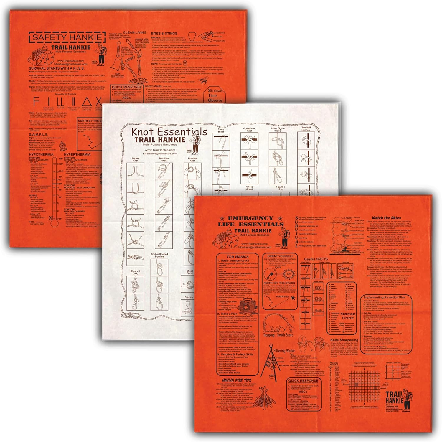 3-pack outdoor essentials bandanas