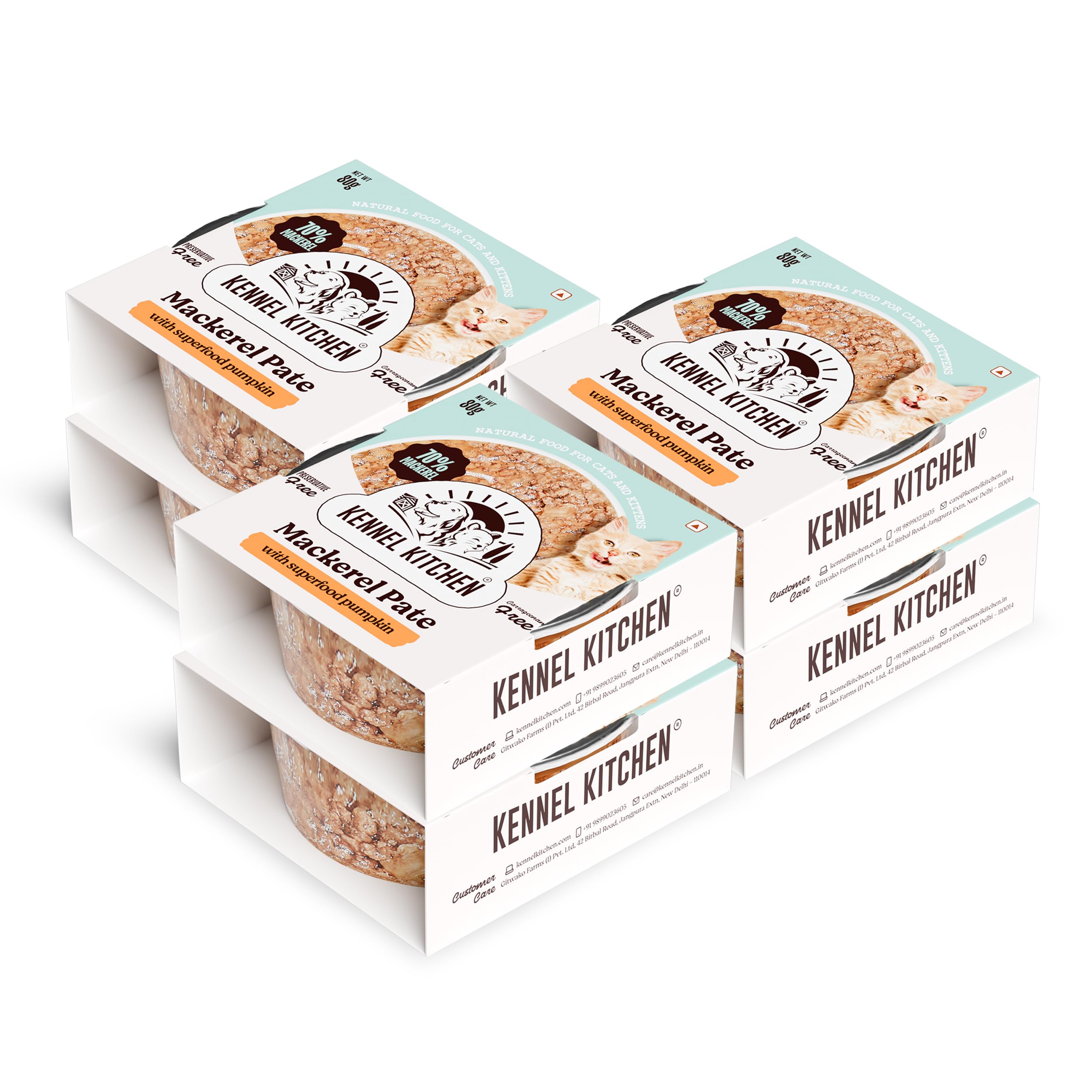 Kennel Kitchen Mackerel Pate with Superfood Pumpkin, 80g (Pack of 6) | Wet Food for Cats & Kittens in Cups | Grain Free | Preservative Free (B0CWP4C2HV) Amazon Price History, Amazon Price Tracker