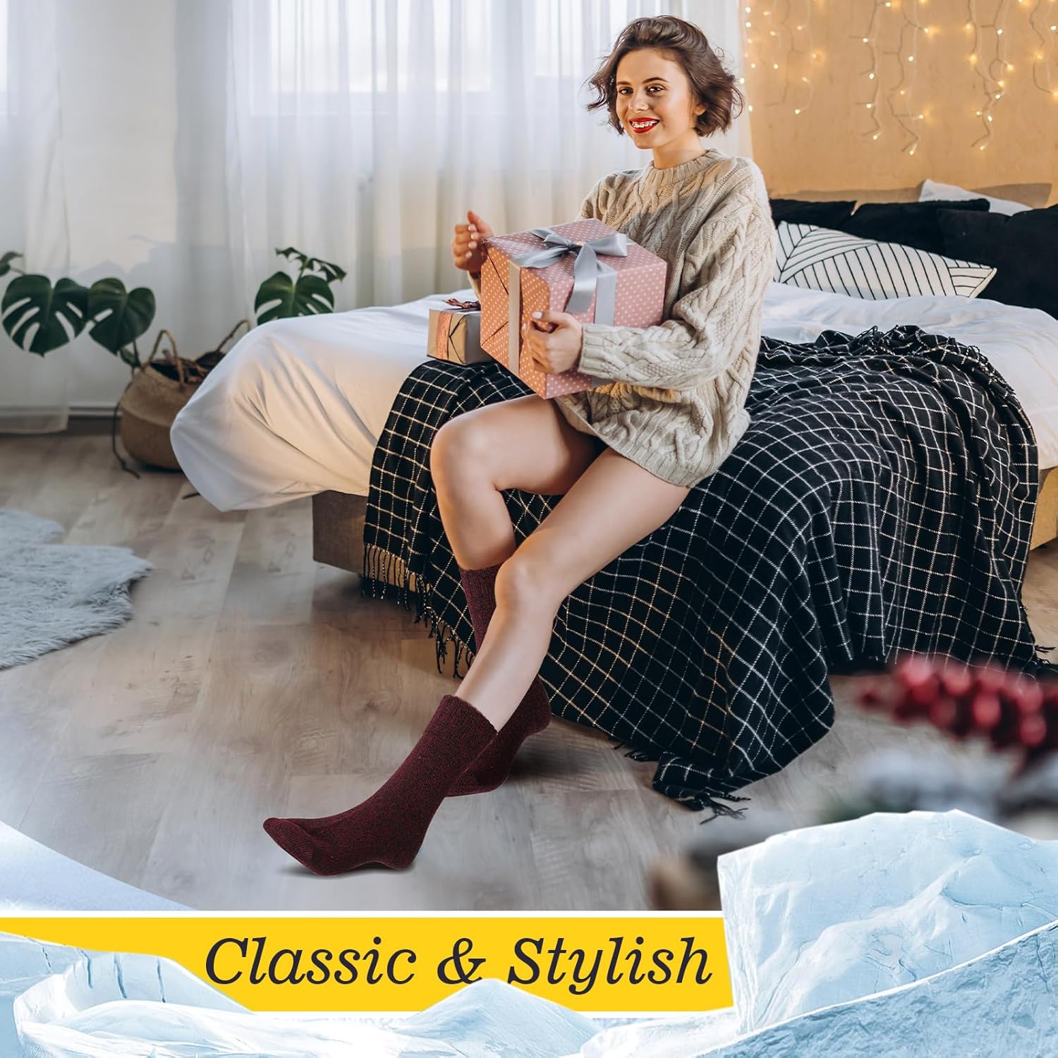 Handepo 80 Pairs Winter Warm Socks Bulk Wool Thermal Knitted Vintage Socks for Women Men Homeless Care Package Supply Unisex - Image 5