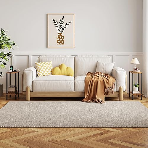 Miniatura 7 de TUTOTAK Small Side Table, Narrow End Table, Set of 2, Skinny Sofa Table, Slim Nightstand, Couch Table, Living Room, Bed Room, Brown TB01BB0622