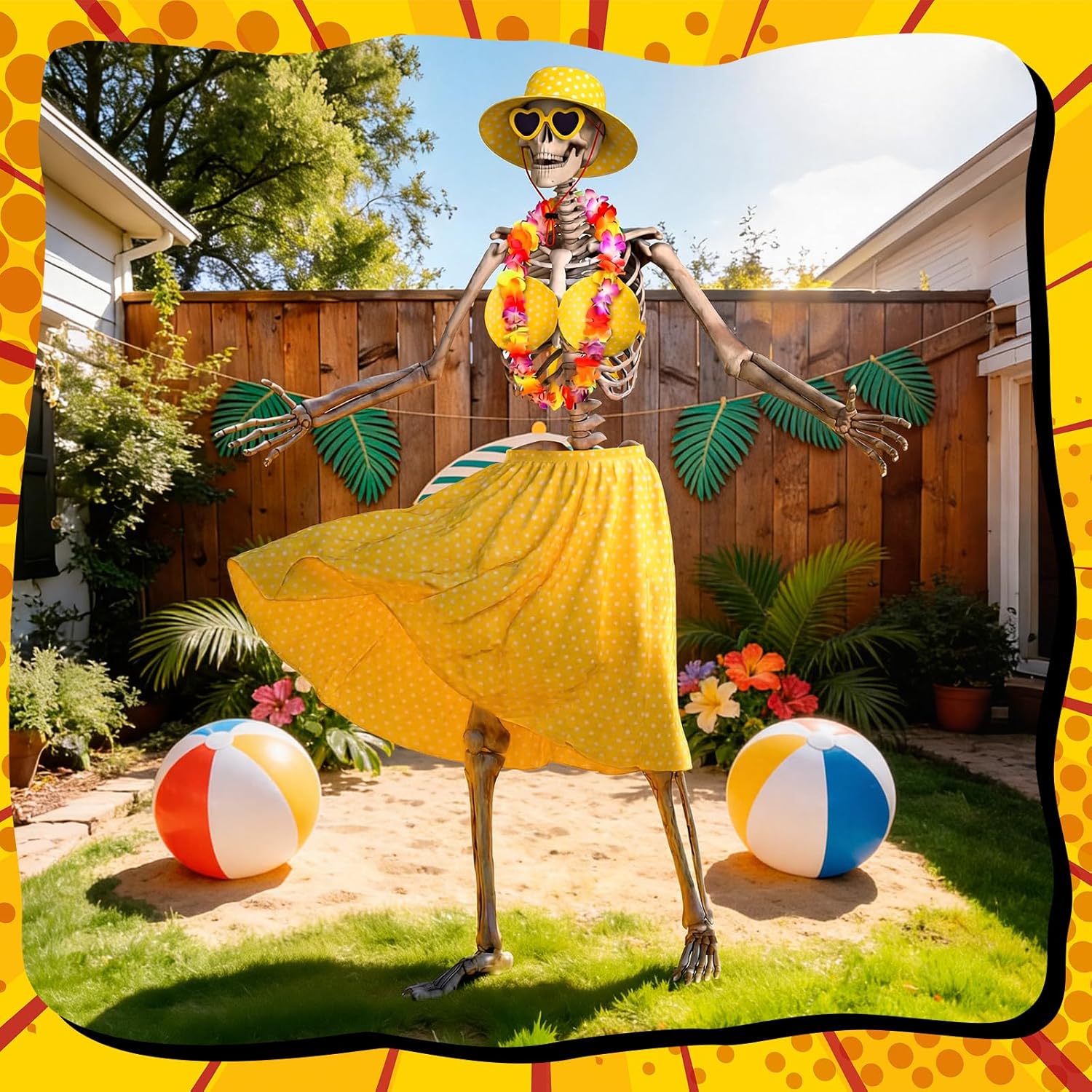 Chicingyou 12 ft Skeleton Clothes Accessories Including Hat and Cloth with Basket for 12 ft Skeleton Outfit Dress